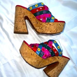 FREE PEOPLE LISBON PLATFORM EMBROIDERED MULES